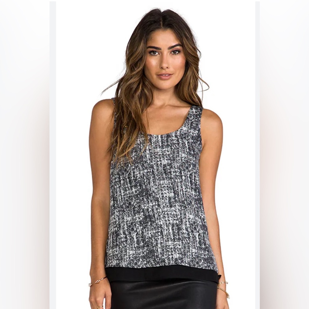 Vince Black & White  Silk Sleeveless Tank Top Blouse Small